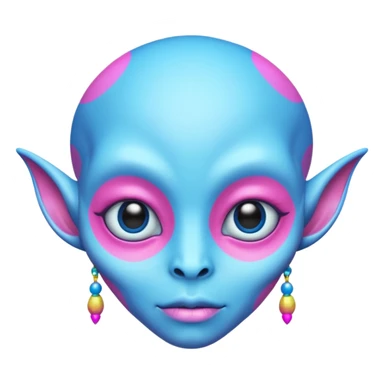 alien living in desert, pink/blue colorful, accessories, just face  sticker