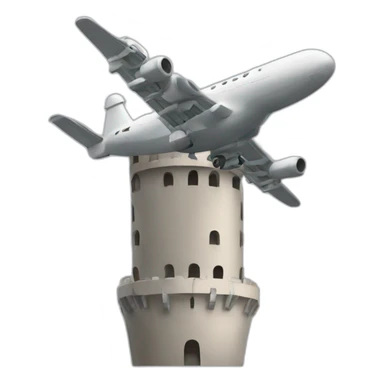 a plane in a tower sticker