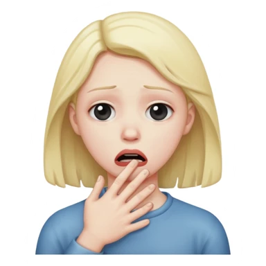 Sad person choking themself sticker