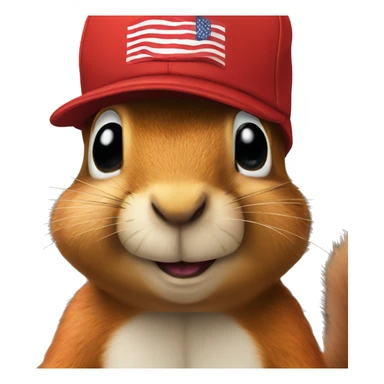Squirrel wearing trump hat sticker