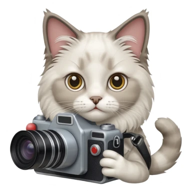 Ragdoll cat holding camera  sticker