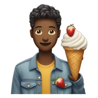 person and ice cream sticker