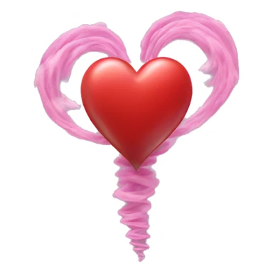 a heart with a heart tornado inside sticker