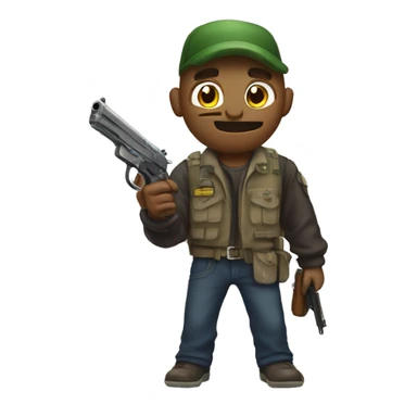 rana con pistola sticker