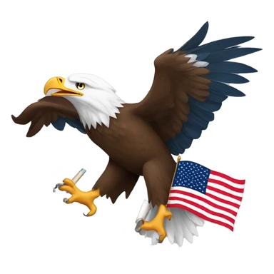 Bald eagle with cigar and American flag  sticker