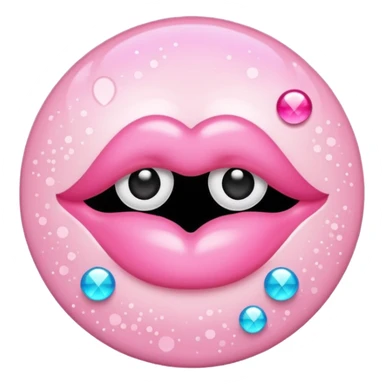 Pastel pink kiss mark sparkly sticker
