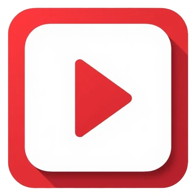 YouTube logo, play button inside rounded rectangle sticker
