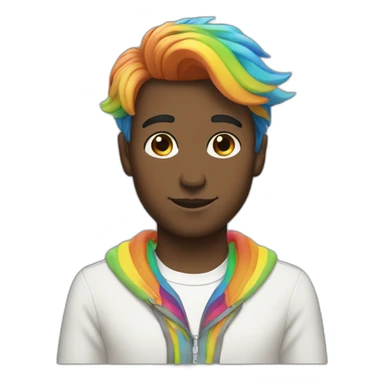 Posh-boy-with-raibow-hair sticker