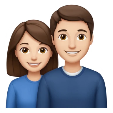  Couple with girlfriend brunettes sticker
