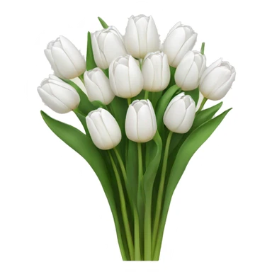 White bouquet of tulips sticker