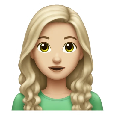 White girl with long brown hair and green eyes sticker