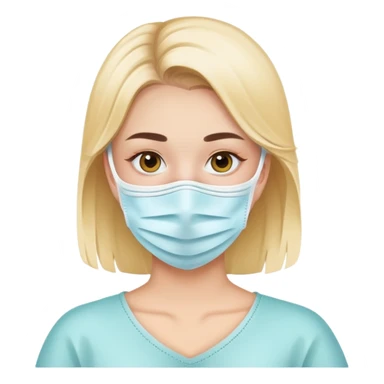 Clean girl with face mask sticker
