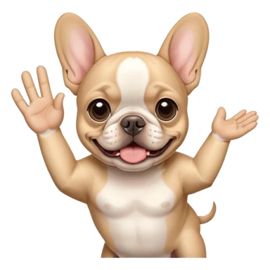 Frenchie waving sticker