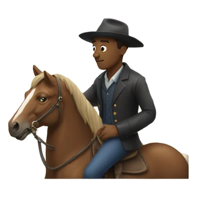 man with hat by window on a horse  sticker