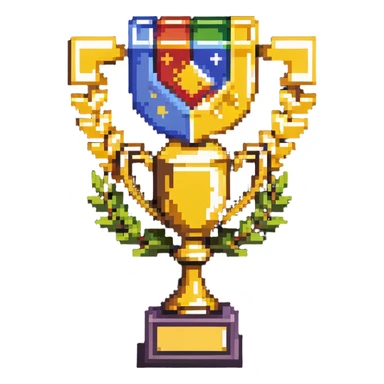 Popular online gaming platform qbix88 with leaderboard, expert gamer and victory trophy sticker