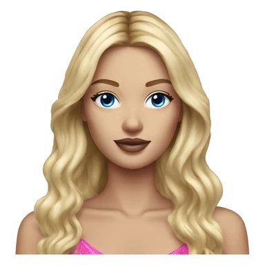 Realistic victoria secret model blonde blue eyes  sticker