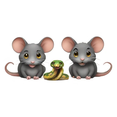 Two rats and a snake in their paws sticker