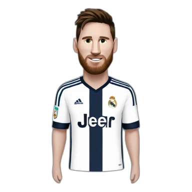 Messi avec maillot real madrid sticker
