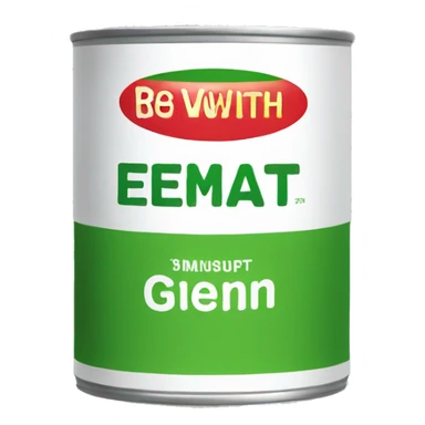 can with very plain green label sticker