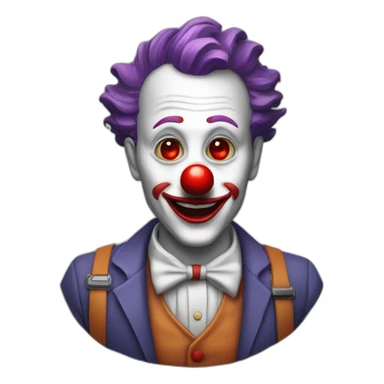 project manager clown with red nose sticker