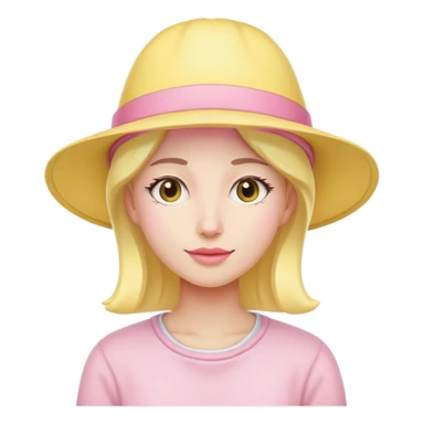 Romantic pastel yellow pink hat  sticker