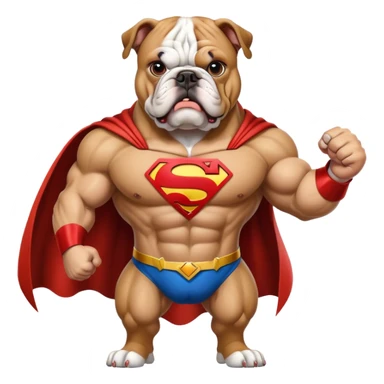 bulldog ingles traje superman sticker