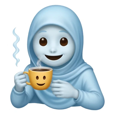 Casper the Ghost Drinks Coffee sticker