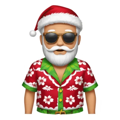 santa klaus with summer clothes sticker
