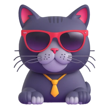 cool cat wearing sunglasses sticker