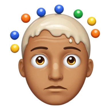 Marbles spilling out of a man’s head sticker