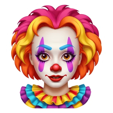 Woman in embarrassing clown makeup sticker