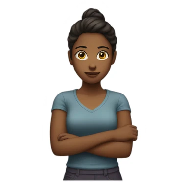 girl crossed arms sticker