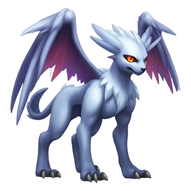  cool edgy colorful demonic ethereal Absol-Dialga-Fakemon full body sticker