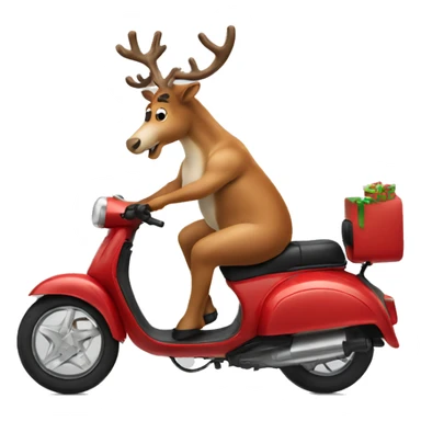 reindeer on a moped sticker