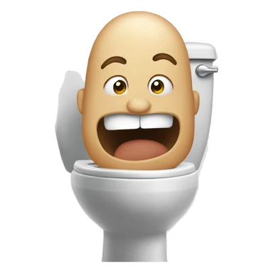 Head coming out of toilet sticker