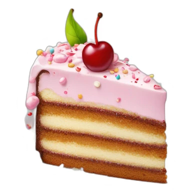 Cake slice with cherry and sprinkles  sticker