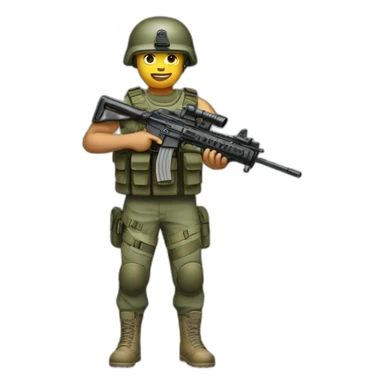 male soldier holding assault rifle sticker