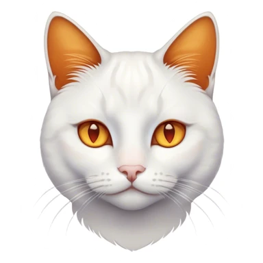 White cat with Amber-coloured eyes and ginger upper part of his head sticker