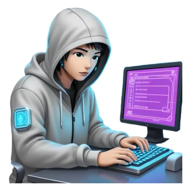 monochrome cyberpunk hacker terminal command center sticker