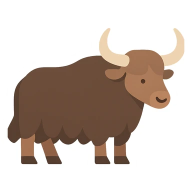 Flat design style yak sticker