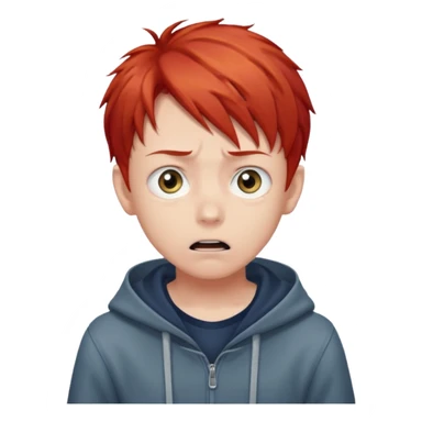 Wolf Anime Boy Red Scared sticker