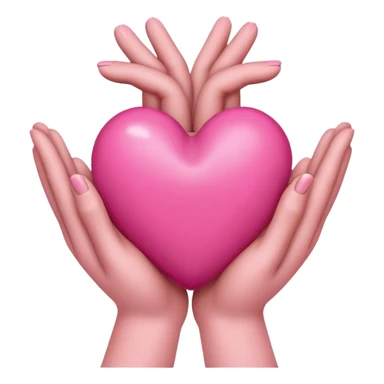 heart with brown hands, pink heart in middle sticker