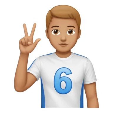 I need a 67 emoji. Like a male person doing six seven hand motion and the numbers 6 and 7 shld be on top of the 2 hands sticker