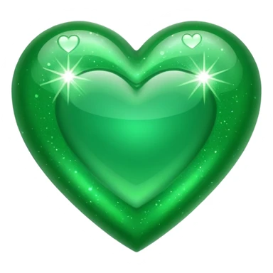 Green heart with sparkle sticker