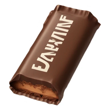 Chocolate bar with wrapper on half sticker