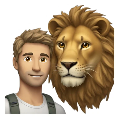 Un humain avec une tête de lion sticker