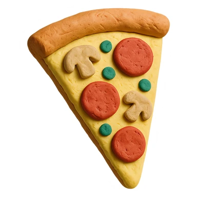 slice of pizza in claymation style sticker