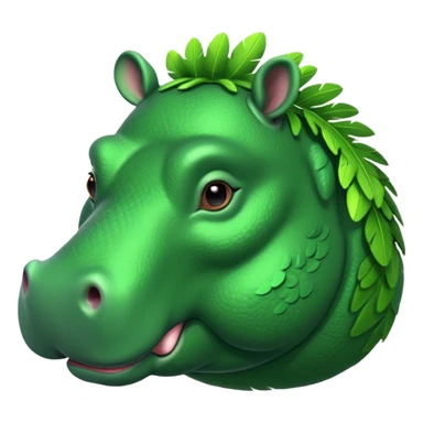 Green Feathered hipopotamus sticker