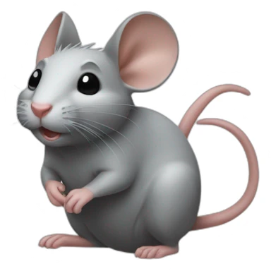 un rat avec des cheveu sticker
