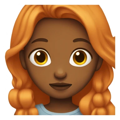 Girl with long orange hair holding baby boy with brown hair  sticker